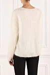 White cashmere jumper for women Fleur de Paris - 96% cashmere, 4% viscose. Country of manufacture: Italy. Care: specialized cleaning - photo 4