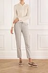 White women's cashmere cardigan with zipper Fleur de Paris - 100% cashmere. Closure: zipper. Country of manufacture: Italy. Care: specialized cleaning - photo 2