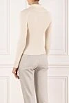 White women's cashmere cardigan with zipper Fleur de Paris - 100% cashmere. Closure: zipper. Country of manufacture: Italy. Care: specialized cleaning - photo 4