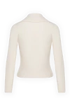 White women's cashmere cardigan with zipper Fleur de Paris - 100% cashmere. Closure: zipper. Country of manufacture: Italy. Care: specialized cleaning - photo 6