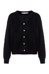 Fleur de Paris Black cashmere cardigan for women - 100% cashmere. Closure: buttons. Country of manufacture: Italy. Care: specialized cleaning - photo 1