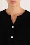 Fleur de Paris Black cashmere cardigan for women - 100% cashmere. Closure: buttons. Country of manufacture: Italy. Care: specialized cleaning - photo 5