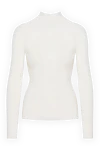 Fleur de Paris Women's white woolen jumper - 100% wool. Country of manufacture: Italy. Care: specialized cleaning - photo 1