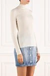 Fleur de Paris Women's white woolen jumper - 100% wool. Country of manufacture: Italy. Care: specialized cleaning - photo 3