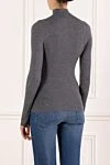 Gray women's cashmere jumper Fleur de Paris - 96% cashmere, 4% viscose. Country of manufacture: Italy. Care: specialized cleaning - photo 4