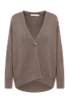 Fleur de Paris Brown cashmere cardigan for women - 100% cashmere. Closure: buttons. Country of manufacture: Italy. Care: specialized cleaning - photo 1