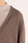 Fleur de Paris Brown cashmere cardigan for women - 100% cashmere. Closure: buttons. Country of manufacture: Italy. Care: specialized cleaning - photo 5