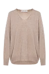 Fleur de Paris Brown cashmere V-neck jumper - 95% cashmere, 5% viscose. Country of manufacture: Italy. Care: specialized cleaning - photo 1