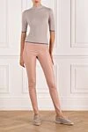 Women's leather leggings in pink Max&Moi - 100% genuine leather. Country of manufacture: Italy. Care: specialized cleaning - photo 2