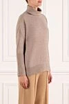 Max&Moi Women's beige cashmere golf - 100% cashmere. Country of manufacture: Italy. Care: specialized cleaning - photo 3