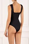 Black women's bodysuit with deep neckline Alex Riviere - 80% polyamide, 20% elastane. Country of manufacture: Italy. Care: specialized cleaning - photo 4