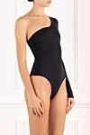 Alex Riviere Black one shoulder bodysuit - asymmetrical cut. 80% polyamide, 20% elastane. Country of manufacture: Italy. Care: specialized cleaning - photo 3