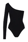 Black one shoulder bodysuit Alex Riviere - asymmetrical cut. 80% polyamide, 20% elastane. Country of manufacture: Italy. Care: specialized cleaning - photo 6