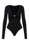 Alex Riviere Black bodysuit with ring - chest ring. 80% polyamide, 20% elastane. Country of manufacture: Italy. Care: specialized cleaning - photo 1