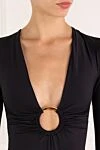 Alex Riviere Black bodysuit with ring - chest ring. 80% polyamide, 20% elastane. Country of manufacture: Italy. Care: specialized cleaning - photo 5