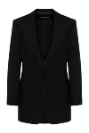 Dolce & Gabbana Women's black wool jacket - 100% wool. Closure: button. two side pockets. Country of manufacture: Italy. Care: specialized cleaning - photo 1