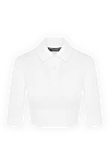 Dolce & Gabbana Women's white short polo - 58% viscose, 42% cotton. Closure: buttons. Country of manufacture: Italy. Care: specialized cleaning - photo 1