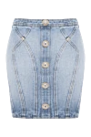 Balmain Blue denim skirt - golden buttons. 98% cotton, 2% elastane. Closure: zipper. two side pockets. Country of manufacture: Italy. Care: specialized cleaning - photo 1