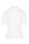 White women's jumper with short sleeves. Panicale - 94% cotton, 6% elastane. Country of manufacture: Italy. Care: specialized cleaning - photo 6