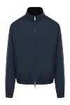 Loro Piana Men's blue nylon jacket with stand collar - stand collar. 100% nylon. Closure: zipper. two side pockets. Country of manufacture: Italy. Care: specialized cleaning - photo 1