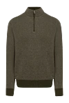 Loro Piana Troyer cashmere men's green with zipper - 100% cashmere. Closure: zipper. Country of manufacture: Italy. Care: specialized cleaning - photo 1