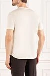 Men's beige silk and cotton T-shirt Loro Piana - 60% silk, 40% cotton. Country of manufacture: Italy. Care: specialized cleaning - photo 4