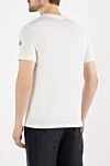 Men's white T-shirt with logo Moncler - brand logo. 100% cotton. Country of manufacture: Italy. Care: specialized cleaning - photo 4