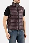 Moncler Men's warm vest burgundy - brand logo. 100% polyamide. Closure: zipper. two side pockets. Country of manufacture: Italy. Care: specialized cleaning - photo 3