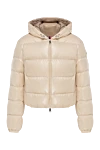 Moncler Women's short beige jacket with hood - 100% polyamide. hood. zipper, drawstring. two side pockets. Country of manufacture: Italy. Care: specialized cleaning - photo 1