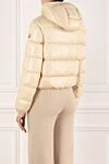 Women's short beige jacket with hood Moncler - 100% polyamide. hood. zipper, drawstring. two side pockets. Country of manufacture: Italy. Care: specialized cleaning - photo 4