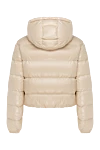 Women's short beige jacket with hood Moncler - 100% polyamide. hood. zipper, drawstring. two side pockets. Country of manufacture: Italy. Care: specialized cleaning - photo 6