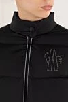 Moncler Женская короткая черная куртка с логотипом - логотип бренда. 85% полиамид, 15% эластан. молния, кулиска. два боковых кармана. Страна производитель: Италия. Уход: специализированная чистка - фото 5