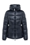 Moncler Women's fitted blue jacket with hood - 100% polyamide. hood. Closure: zipper. two side pockets. Country of manufacture: Italy. Care: specialized cleaning - photo 1