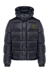 Moncler Men's black padded jacket with logo - brand logo. hood. 100% polyamide. zipper, buttons. two side pockets. Country of manufacture: Italy. Care: specialized cleaning - photo 1