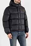 Moncler Men's black padded jacket with logo - brand logo. hood. 100% polyamide. zipper, buttons. two side pockets. Country of manufacture: Italy. Care: specialized cleaning - photo 3