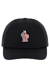 Moncler Men's black cotton baseball cap with logo - brand logo. 100% cotton. Country of manufacture: Italy. Care: specialized cleaning - photo 1