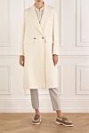 Women's long white wool coat Interdee - 100% wool. Closure: buttons. two side pockets, one chest pocket. Country of manufacture: Italy. Care: specialized cleaning - photo 2