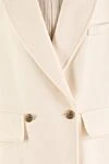 Interdee Women's long white wool coat - 100% wool. Closure: buttons. two side pockets, one chest pocket. Country of manufacture: Italy. Care: specialized cleaning - photo 5