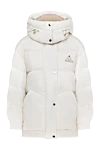 Interdee Women's white down jacket with hood - brand logo. hood. 100% polyester. zipper, buttons, drawstring. two side pockets. Country of manufacture: Italy. Care: specialized cleaning - photo 1