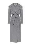 Fleur de Paris Women's double-breasted gray coat with belt - 98% wool, 2% polyamide. Closure: buttons. two side pockets. Country of manufacture: Italy. Care: specialized cleaning - photo 1