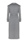 Fleur de Paris Women's double-breasted gray coat with belt - 98% wool, 2% polyamide. Closure: buttons. two side pockets. Country of manufacture: Italy. Care: specialized cleaning - photo 7