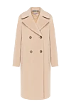 Fleur de Paris Women's double-breasted beige coat made of wool and angora - 65% wool, 35% polyamide. Closure: buttons. two side pockets. Country of manufacture: Italy. Care: specialized cleaning - photo 1