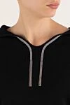 D.Exterior Women's black hoodie with hood - hood. 30% cashmere, 20% wool, 20% viscose. Country of manufacture: Italy. Care: specialized cleaning - photo 5