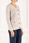 D.Exterior Women's checkered cardigan with buttons - check pattern. 37% polyamide, 34% wool, 29% cashmere. Closure: buttons. two side pockets. Country of manufacture: Italy. Care: specialized cleaning - photo 3