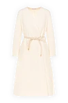 Fleur de Paris Women's white cashmere coat with v-collar - 100% cashmere. Closure: drawstring. Country of manufacture: Italy. Care: specialized cleaning - photo 1