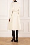 Women's white cashmere coat with v-collar Fleur de Paris - 100% cashmere. Closure: drawstring. Country of manufacture: Italy. Care: specialized cleaning - photo 4