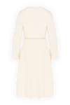 Women's white cashmere coat with v-collar Fleur de Paris - 100% cashmere. Closure: drawstring. Country of manufacture: Italy. Care: specialized cleaning - photo 6