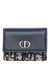 Dior Veronia wallet in blue jacquard and smooth calfskin - CD signature on front. cotton, calfskin and technical fabric. Size: 10 x 7.5 x 2 cm. button. Country of manufacture: Italy. Care: specialized cleaning - photo 1