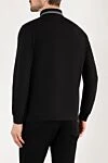 Polo long sleeve men's black with logo Stone Island - brand logo, stripes on the collar. 95% cotton, 5% elastane. Closure: buttons. Country of manufacture: Italy. Care: specialized cleaning - photo 4