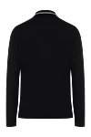 Polo long sleeve men's black with logo Stone Island - brand logo, stripes on the collar. 95% cotton, 5% elastane. Closure: buttons. Country of manufacture: Italy. Care: specialized cleaning - photo 6